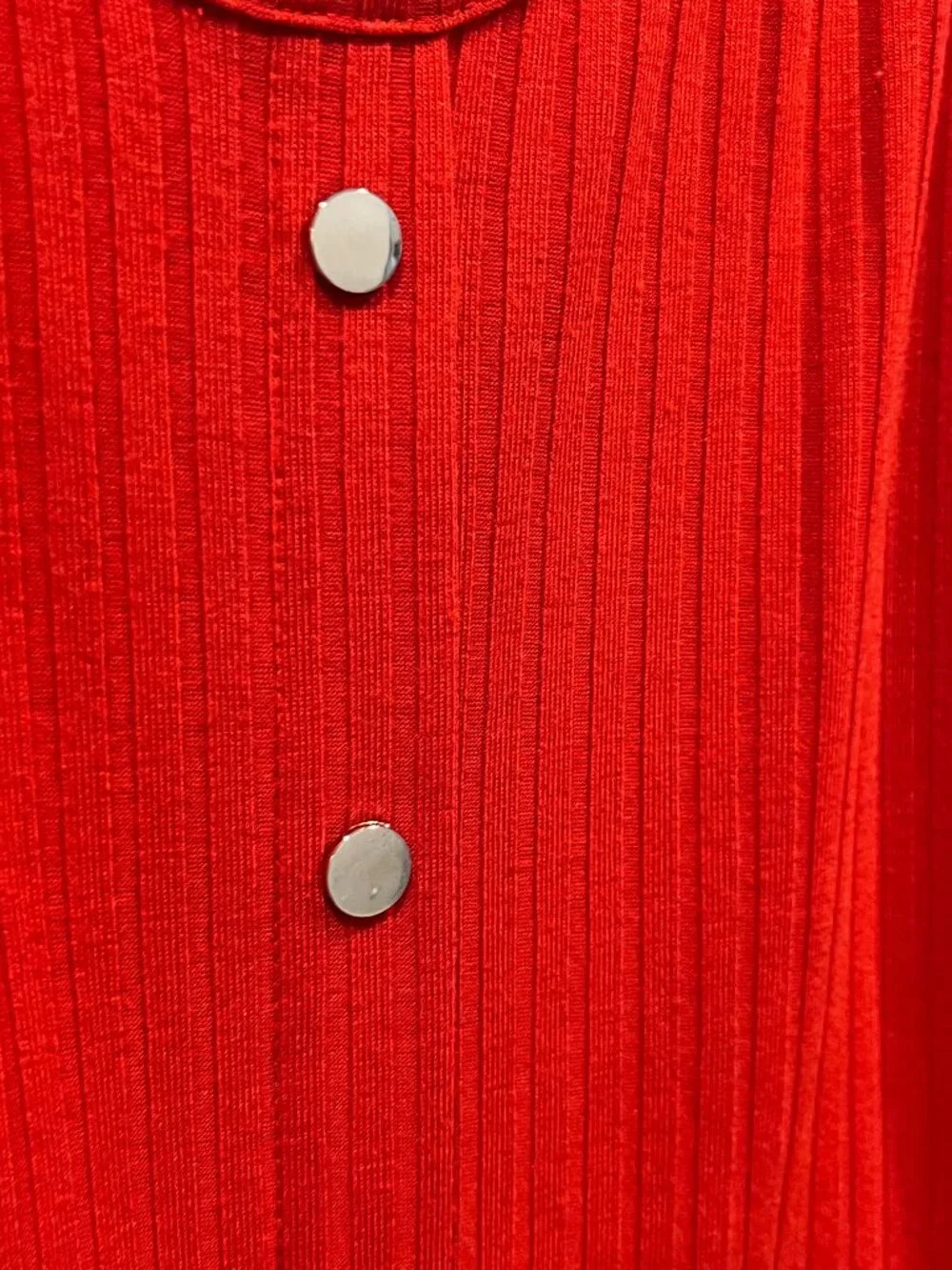 Women's Love J Red Faux Silver Buttons Bodycon Dress Size M